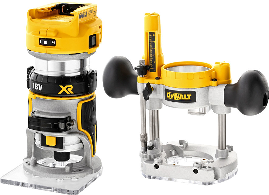 DeWALT DCW604N (verze bez aku) aku kombinovaná frézka + ponorná základna