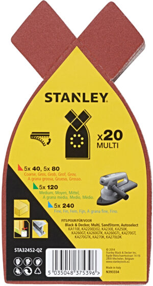 STANLEY STA32452 sada brusných papírů