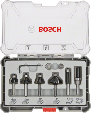 BOSCH 6dílná sada tvárových fréz Trim&Edging s 6mm vřetenem