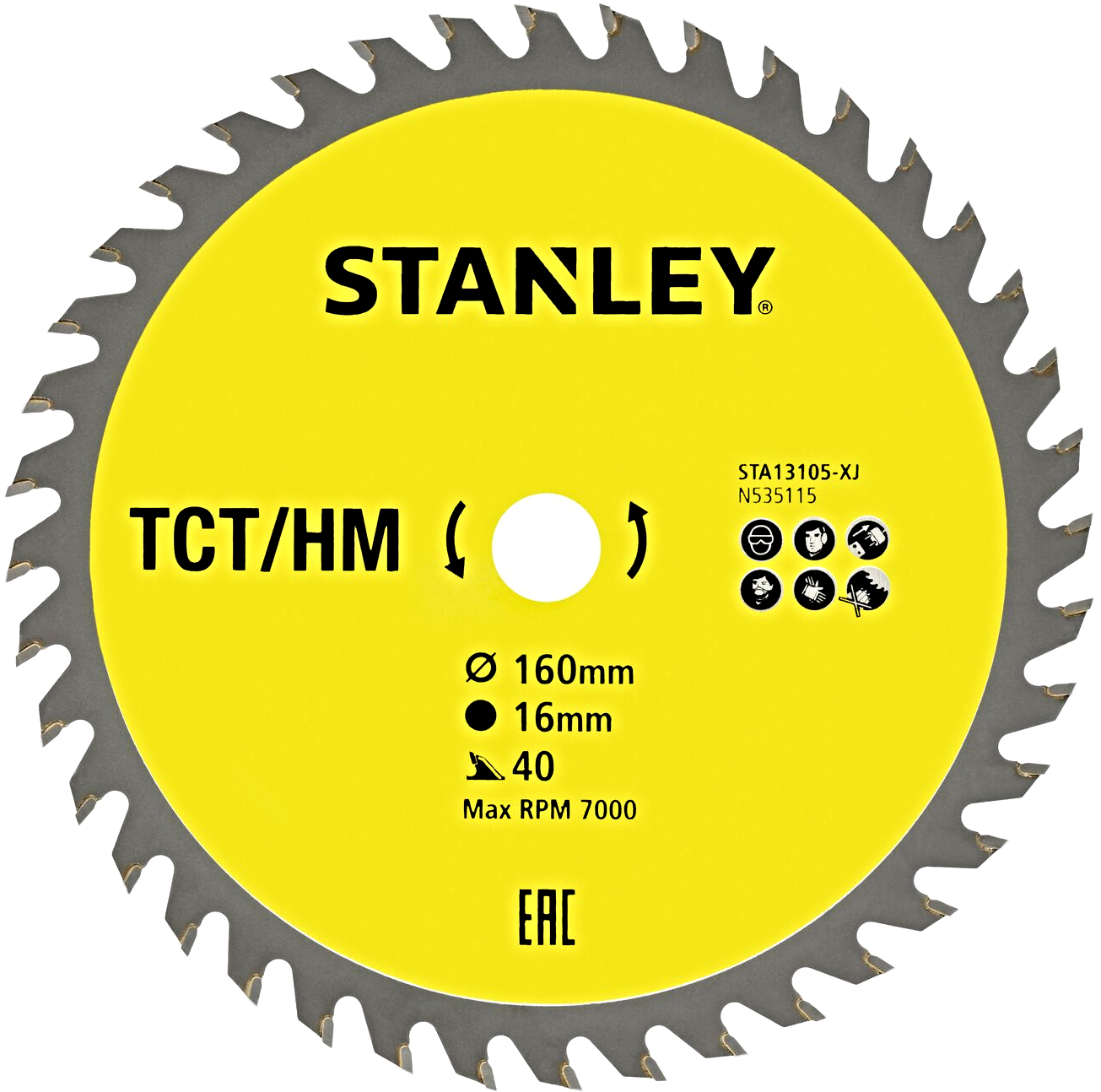 STANLEY STA13105 pilový kotouč TCT/HM 160x16mm (40Z)