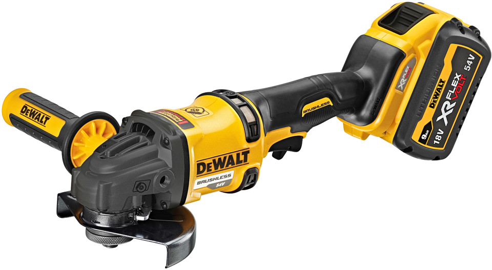 DeWALT DCG418X2 FlexVolt 54V (2x9Ah) aku úhlová bruska