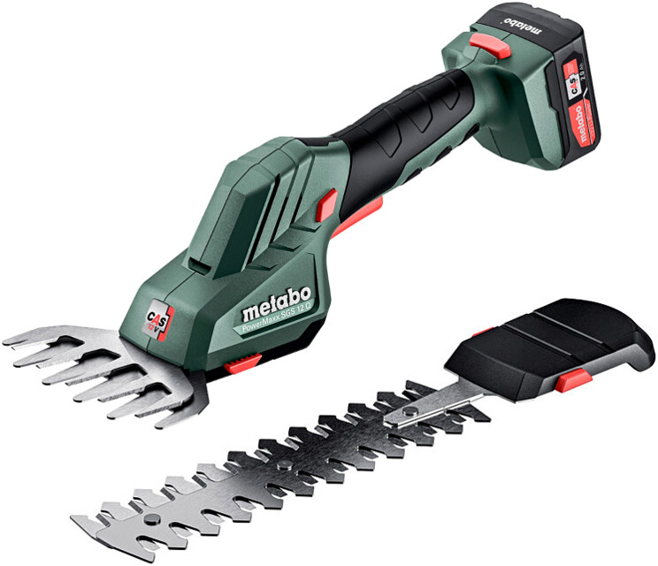 METABO PowerMaxx SGS 12 Q (2x2Ah) 12V aku nůžky na trávu a keře - s baterií a nabíječkou