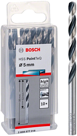 BOSCH HSS PointTeQ spirálový vrták 5mm (10 ks)