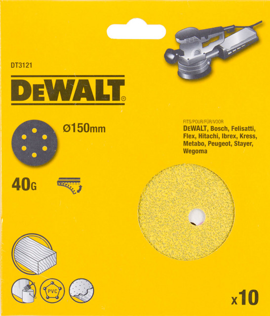 DeWALT brusný kotouč 150 mm K120-10 ks