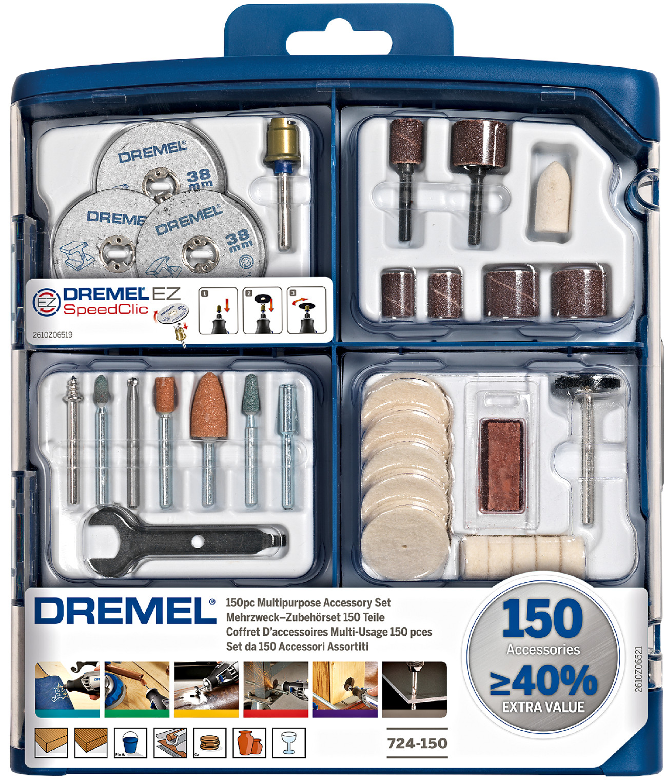 DREMEL 724 150dílná sada příslušenství pro mini brusky