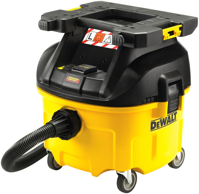 DeWALT DWV901LT stavební vysavač s automatickým oklepem + držák pro Tstak