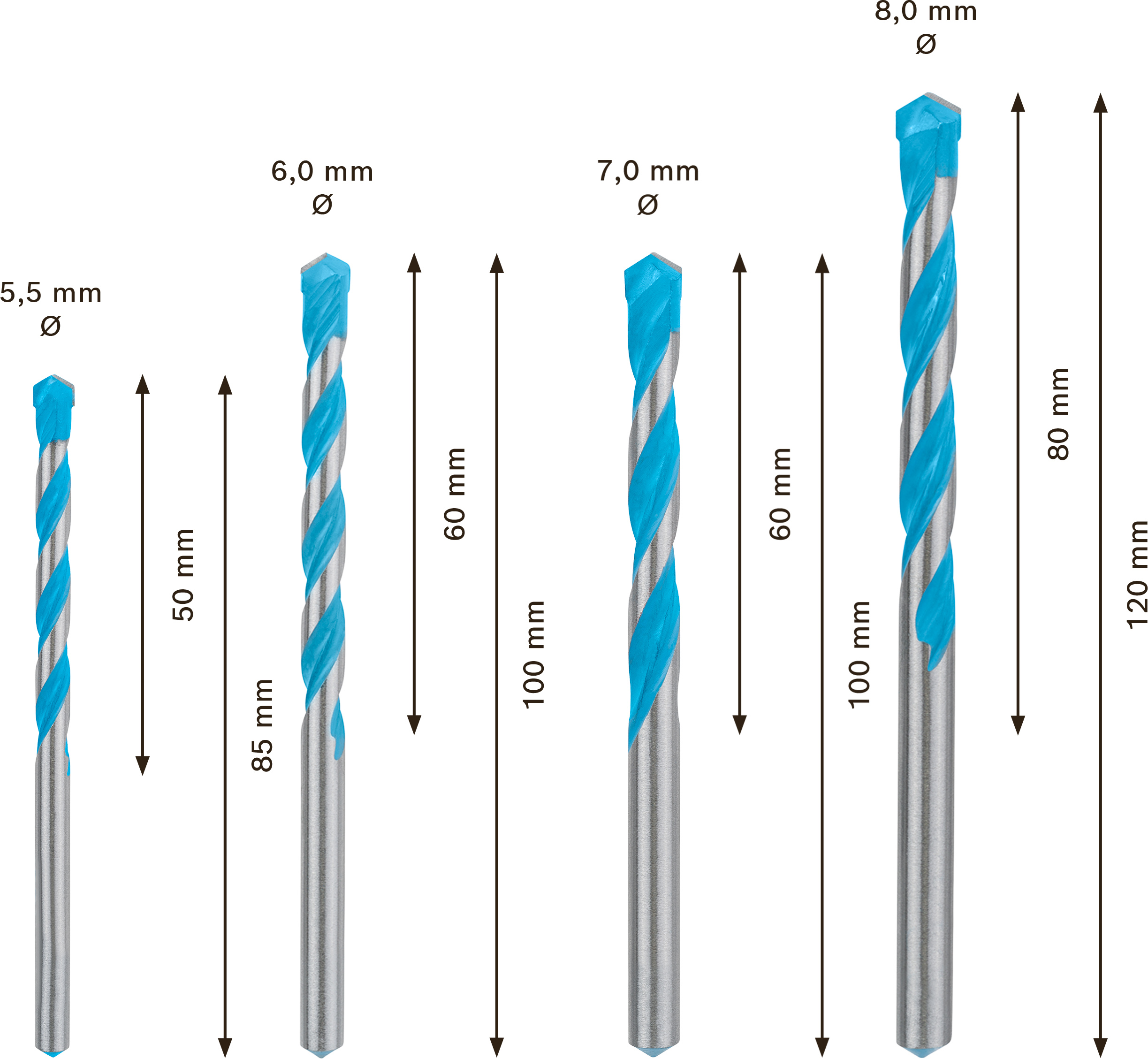 Sada víceúčelových vrtáků CYL-9 Bosch EXPERT MultiConstruction Dostupné varianty: 4dílná sada víceúčelových vrtáků CYL-9 Bosch EXPERT MultiConstruction 5