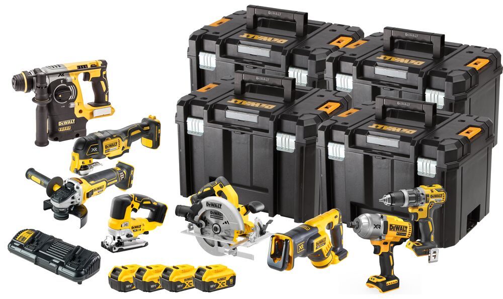 DeWALT DCK865P4T (4x5Ah) 18V XR 8dílná kombo sada aku nářadí pro řemeslníky