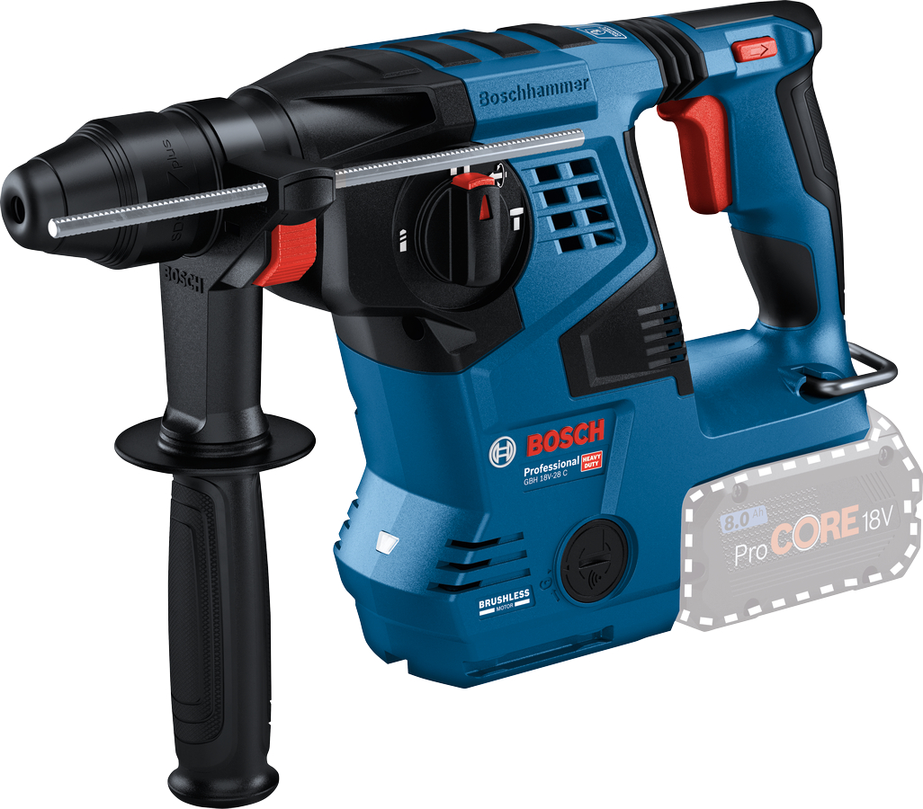 BOSCH GBH 18V-28 C solo (verze bez aku) 18V aku vrtací kladivo SDS-Plus / 3